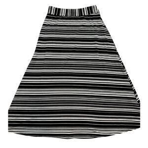 Womens Striped Maxi Skirt XL Black White Stripe Y2K Mall Goth Witchy Stretchy